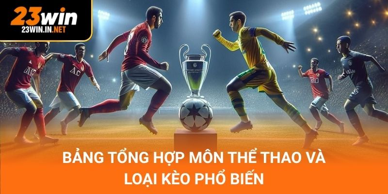 Bảng tổng hợp môn thể thao và loại kèo phổ biến